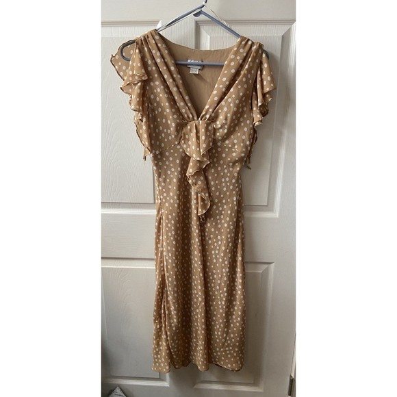 Spence Floral V-Neck Knee Length Flutter Sleeve Sheer Sundress 6 - Picture 4 of 11